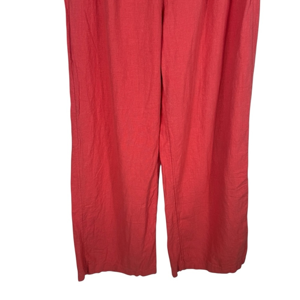 Abercrombie & Fitch Linen Blend Pull-On Pants, Coral, Size M - Picture 4 of 7